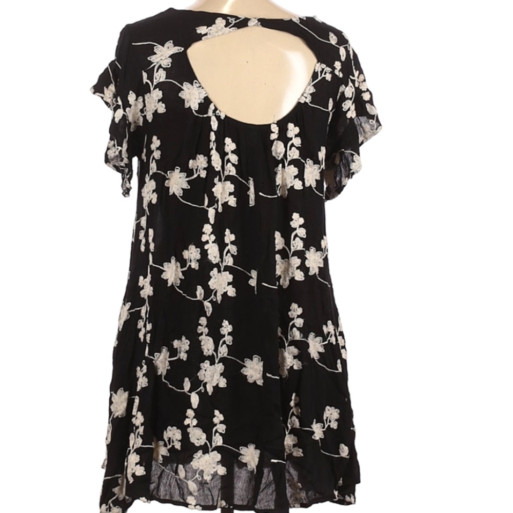 Floral black casual dress
